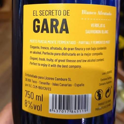 Embotellado en Canarias label